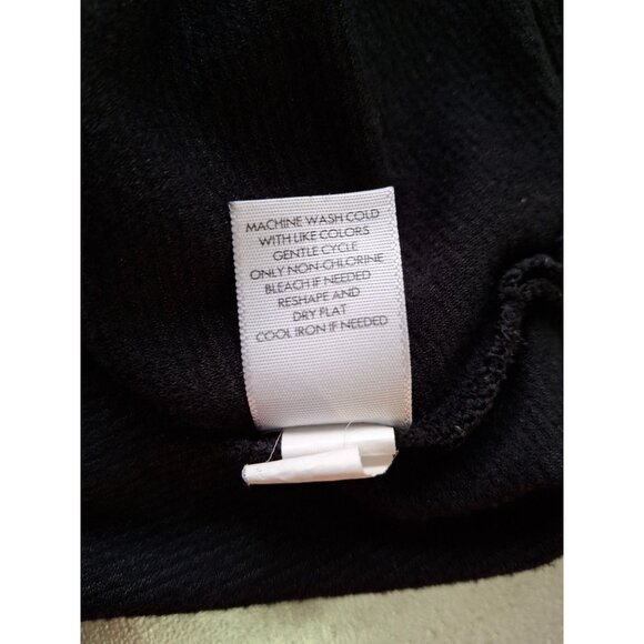 J Jill Wearever Tunic Top Petite XS Black 3/4 Sleeve V-Neck Minimalist Goth - Picture 6 of 9